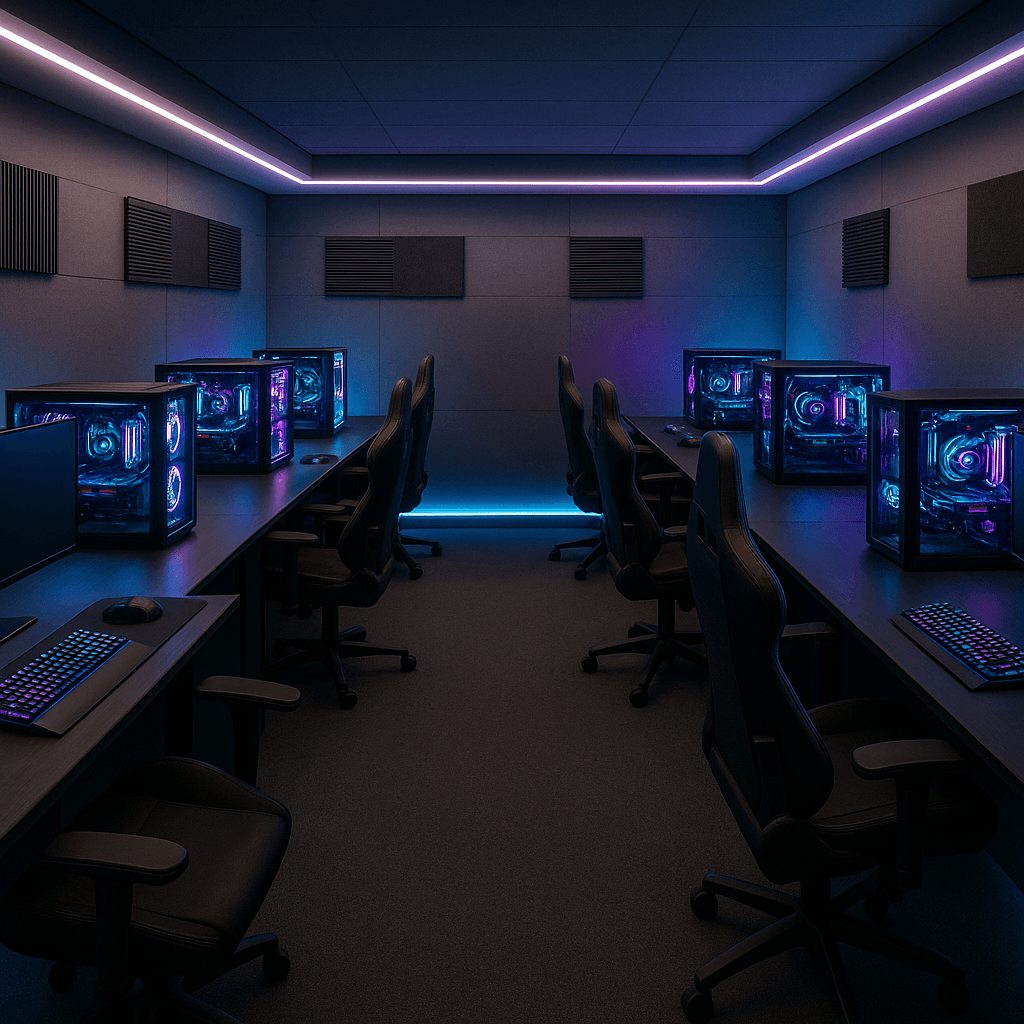 Modernes PC Gaming Studio Interior